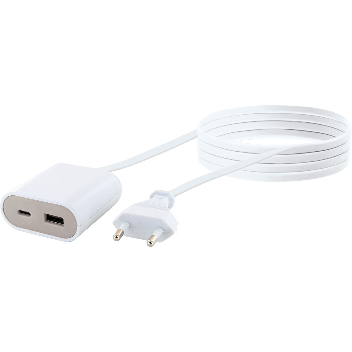 Schwaiger  Ladeadapter-Verlängerung 2,5 m 230 V weiß Bild 1