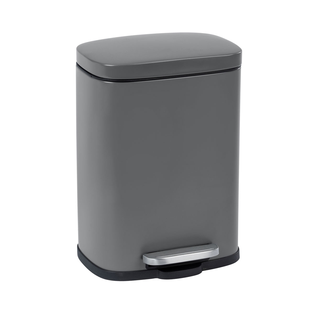 Wenko  Treteimer Leno Easy-Close Grau lackierter Stahl Absenkautomatik 5 L