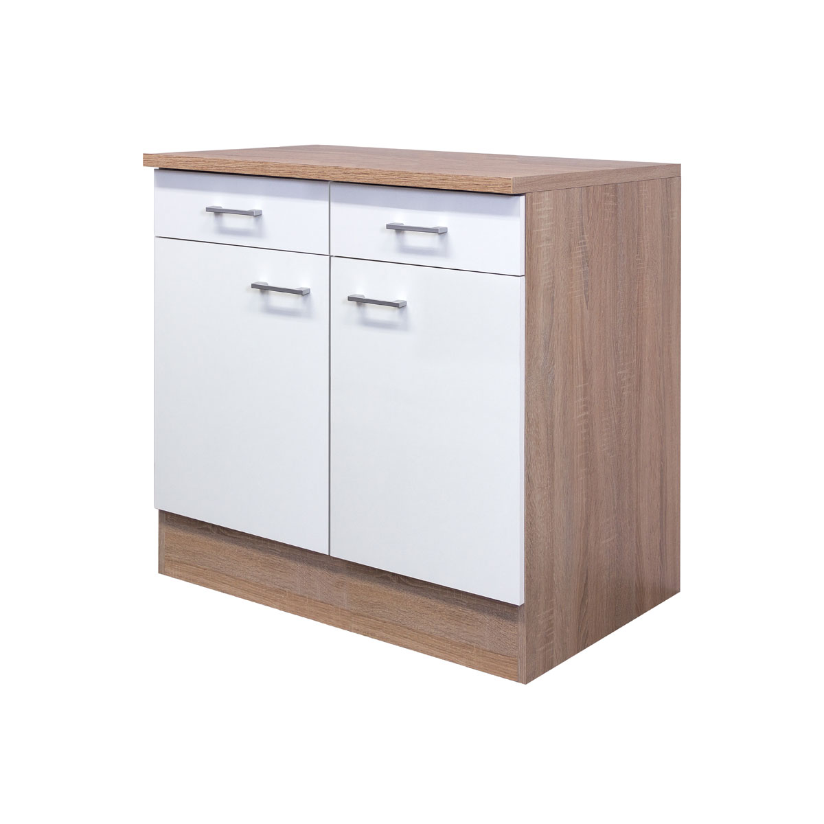 Flex-Well Küchenunterschrank „Samoa“, 80x85x60 cm, weiß/Sonoma Eiche Bild 2
