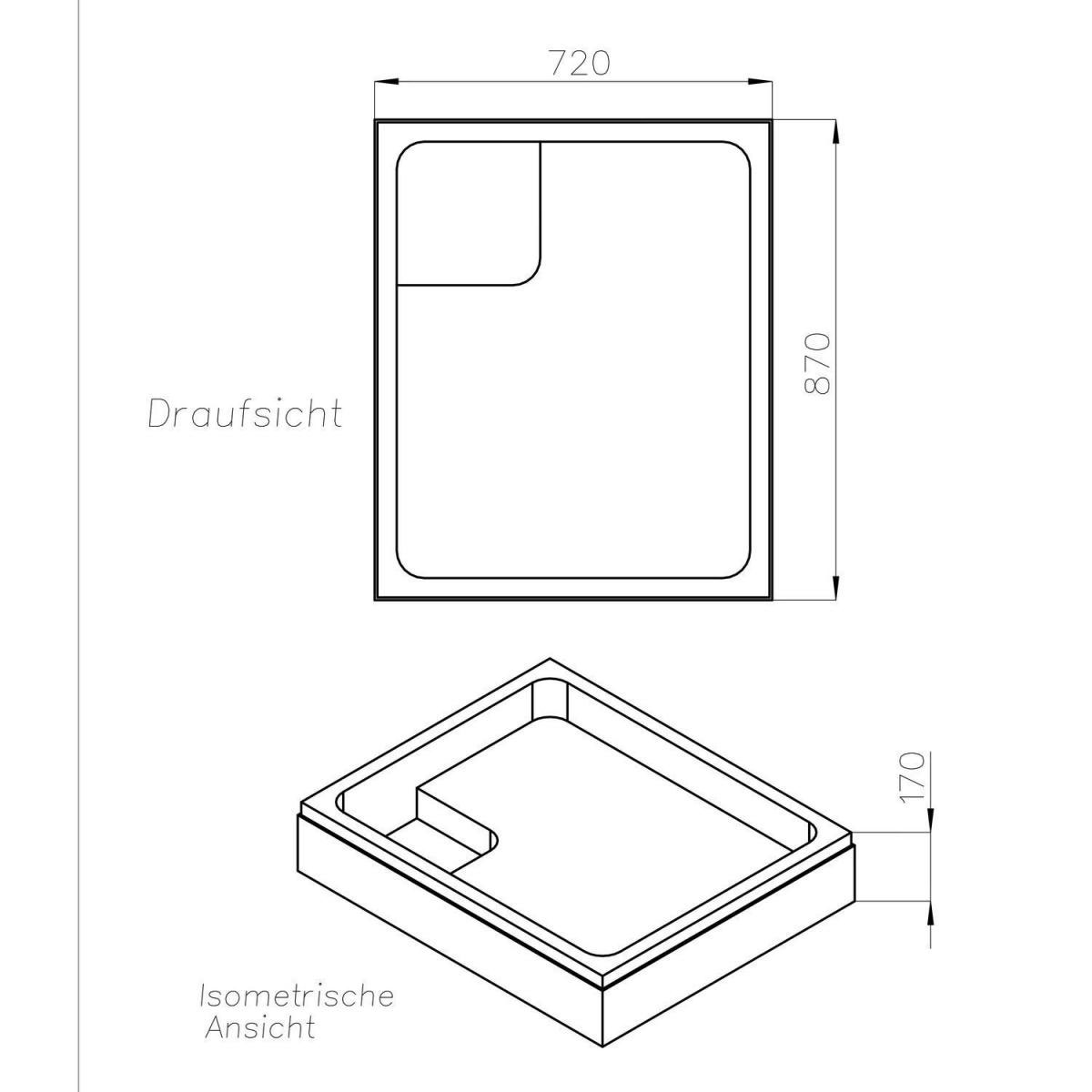 Ottofond Wannenträger zu Samos 90 x 75 cm Bild 2