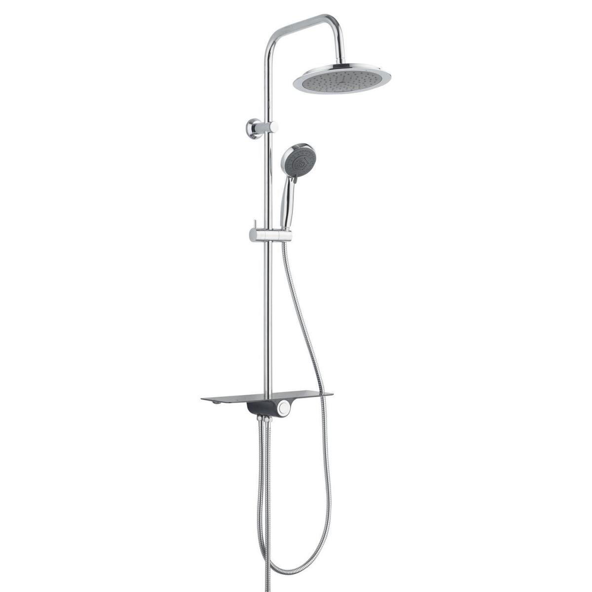 Überkopfbrauseset Aquastar mit Ablage chrom-anthrazit