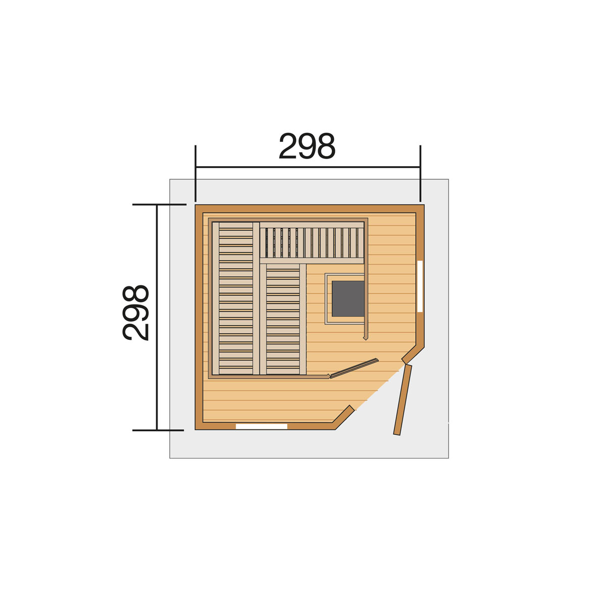 Weka  Saunahaus Salo Größe 1 Sparset 7,5 kW Bio S natur Bild 3
