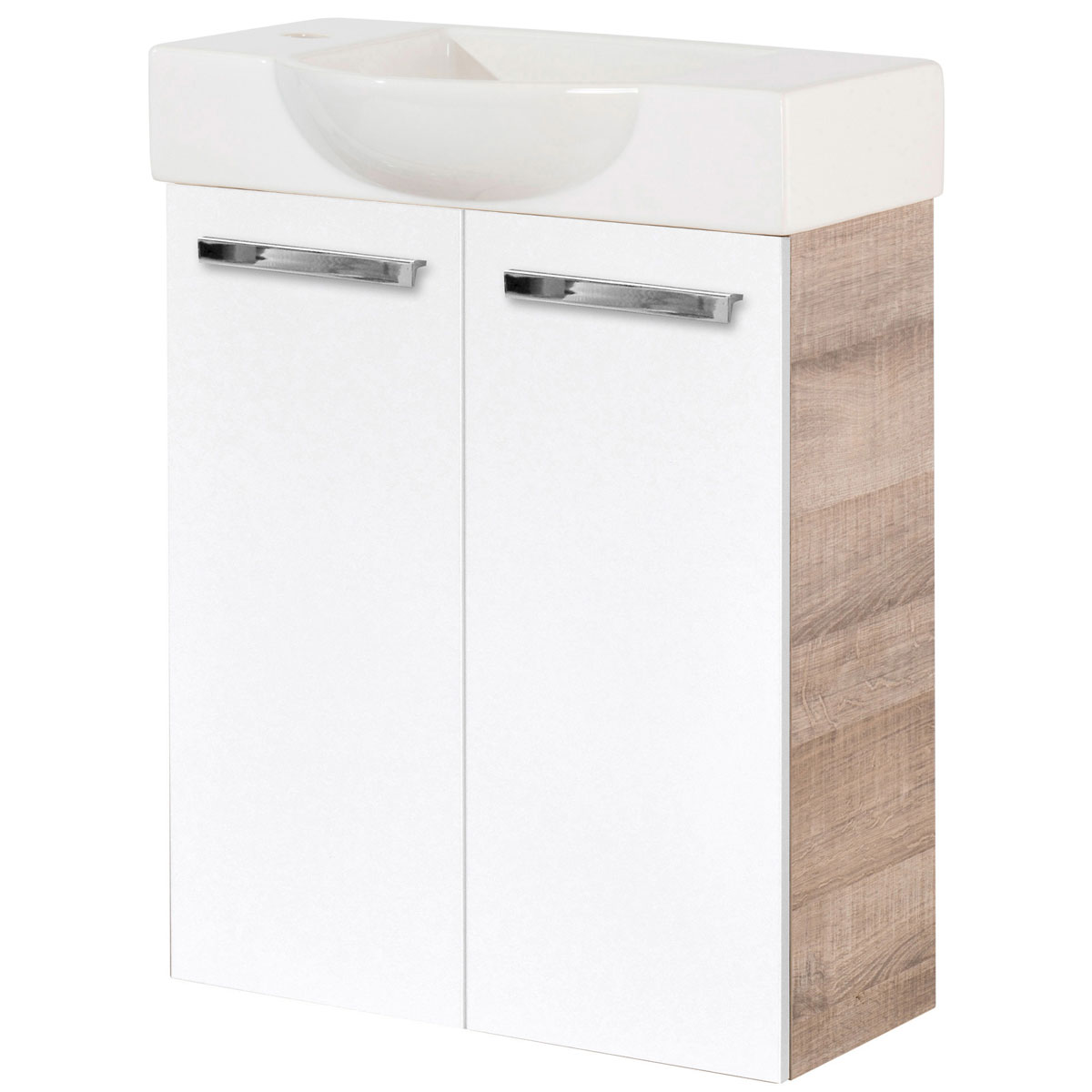 Fackelmann  Gäste-WC Keramikbecken SBC 545 x 145 x 317 mm Weiß Hahnloch links Bild 10