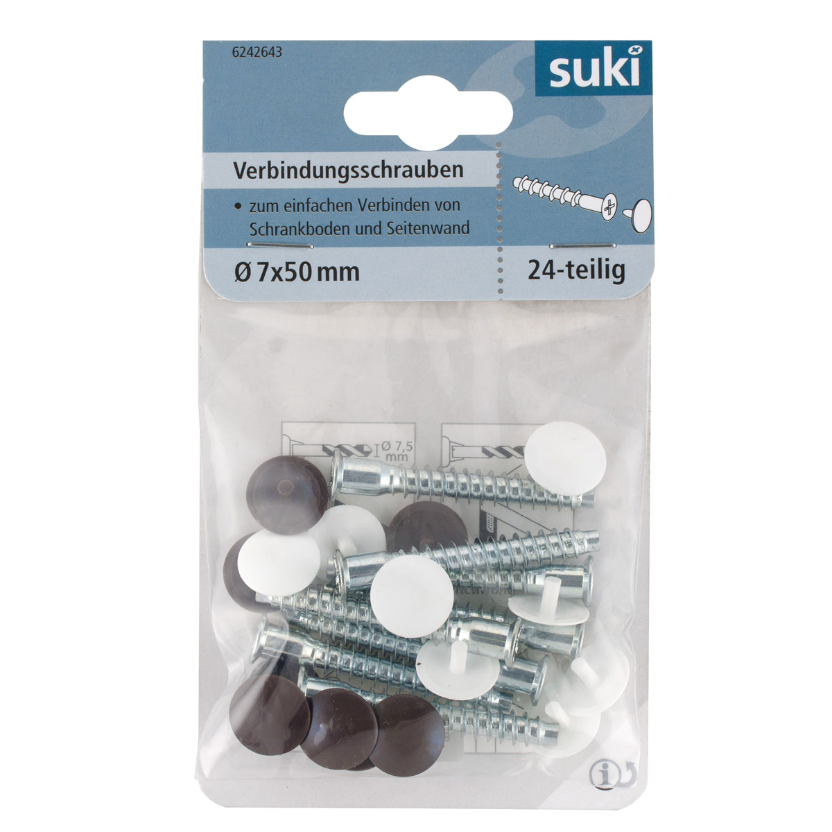 Suki Korpusverbinder-Schraube verzinkt 0,7 x 5 cm 8 Stück Bild 1