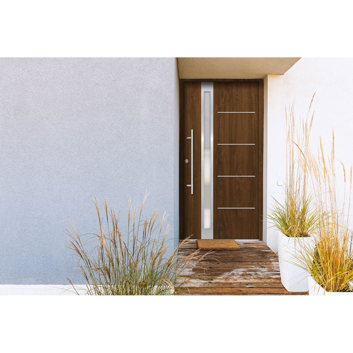 SplenDoor  Premium-Haustür Passivedoor Umea energiesparend nussbaum 110 x 210 cm links Bild 2