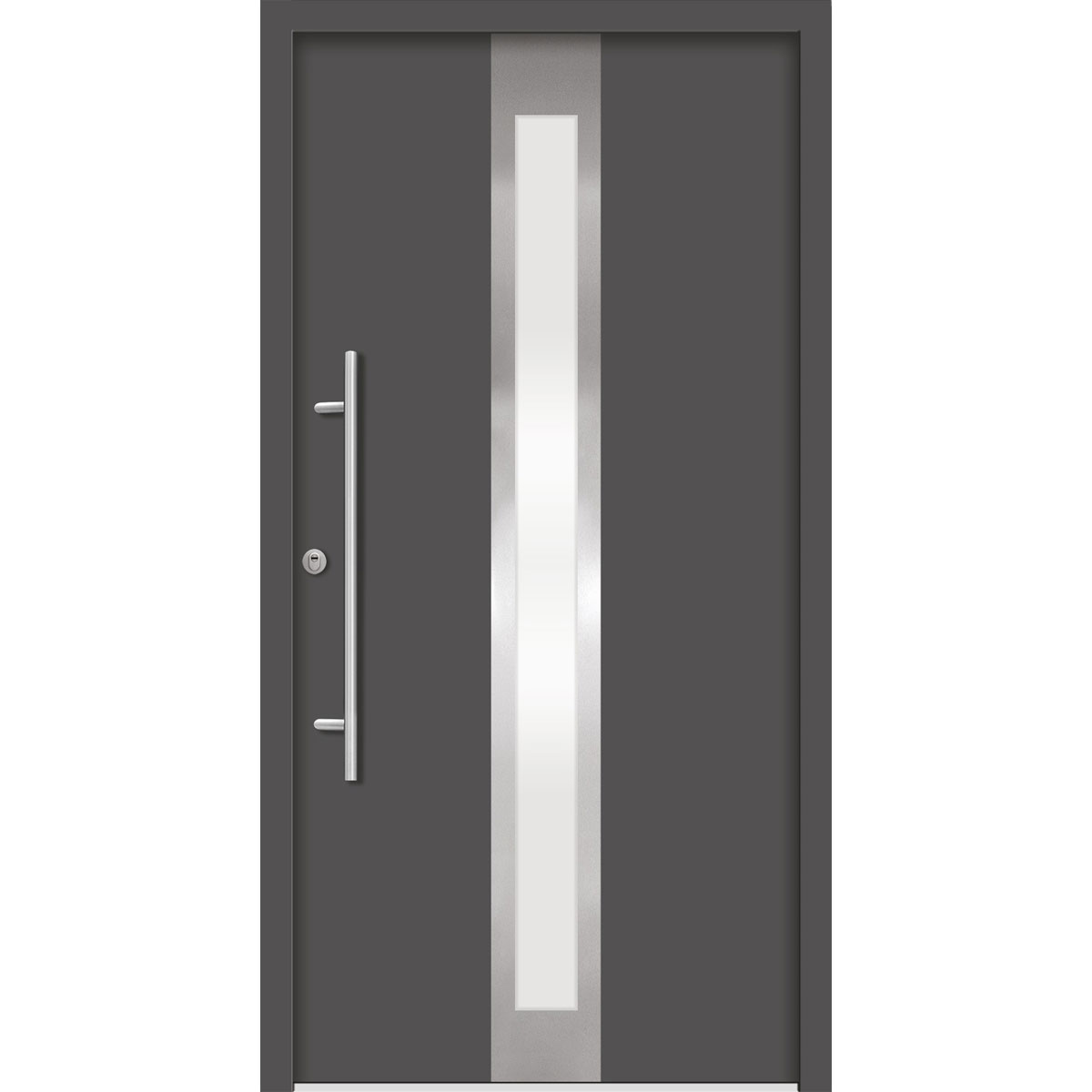 SplenDoor Premium-Haustür Passivedoor Stockholm RC2 energiesparend einbruchsicher anthrazit 100 x 200 cm links