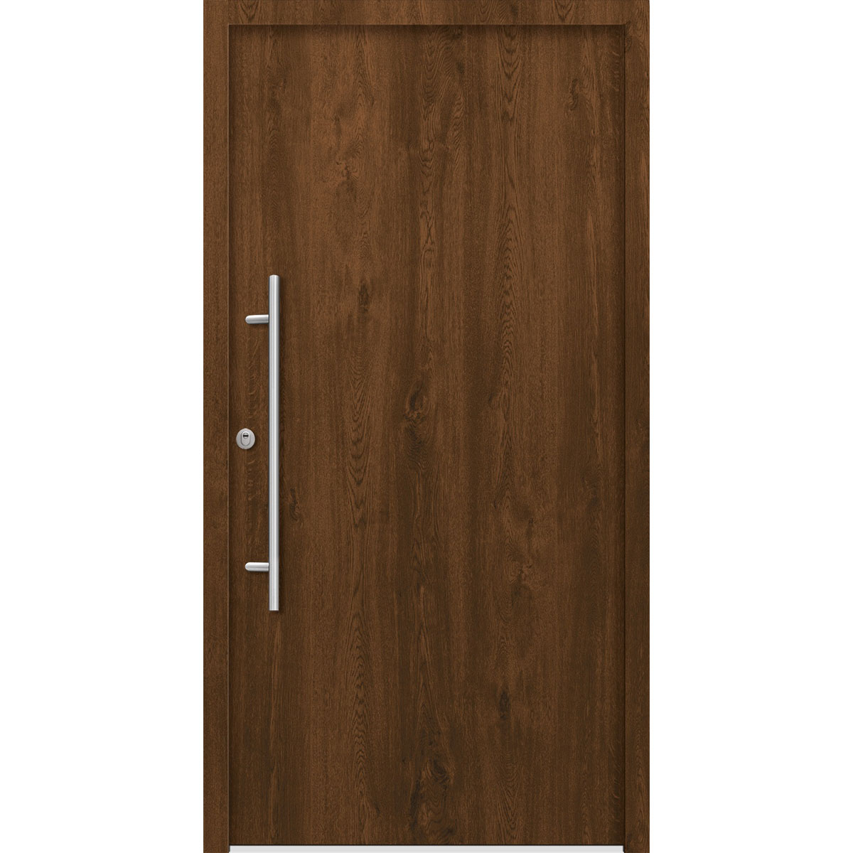 SplenDoor  Premium-Haustür Passivedoor Ribe RC2 energiesparend einbruchsicher nussbaum 100 x 200 cm links