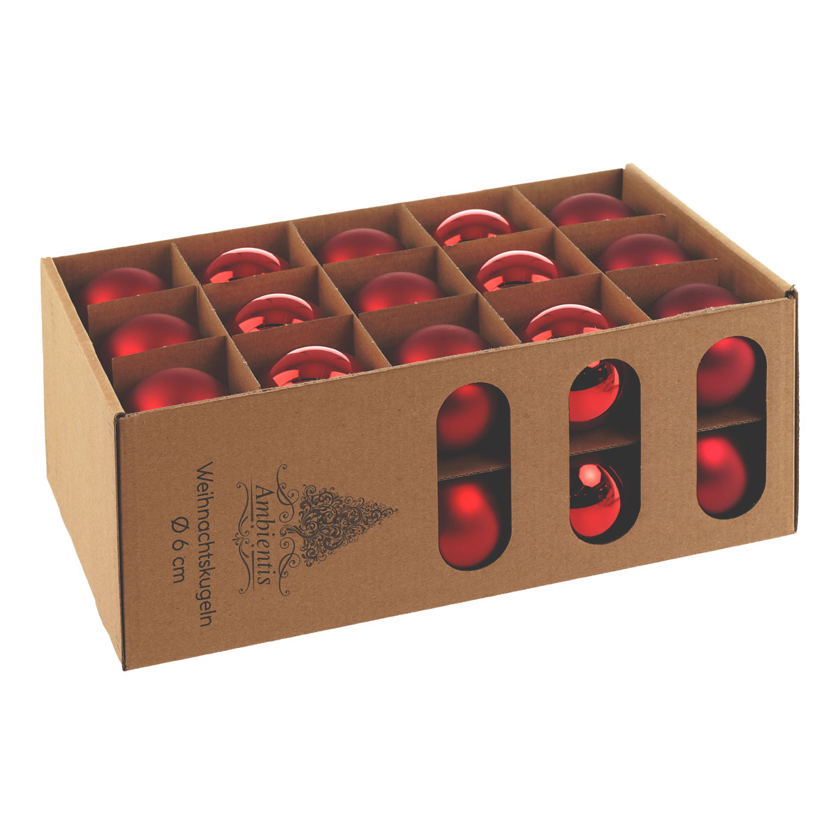 Ambientis Glaskugeln 6 cm rubinrot Mix Bild 2