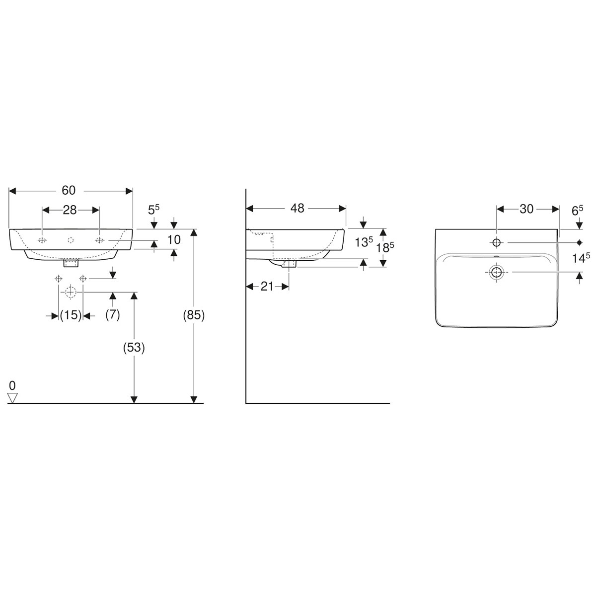 Geberit Waschtisch Renova Plan inkl Armatur 60 cm Bild 3