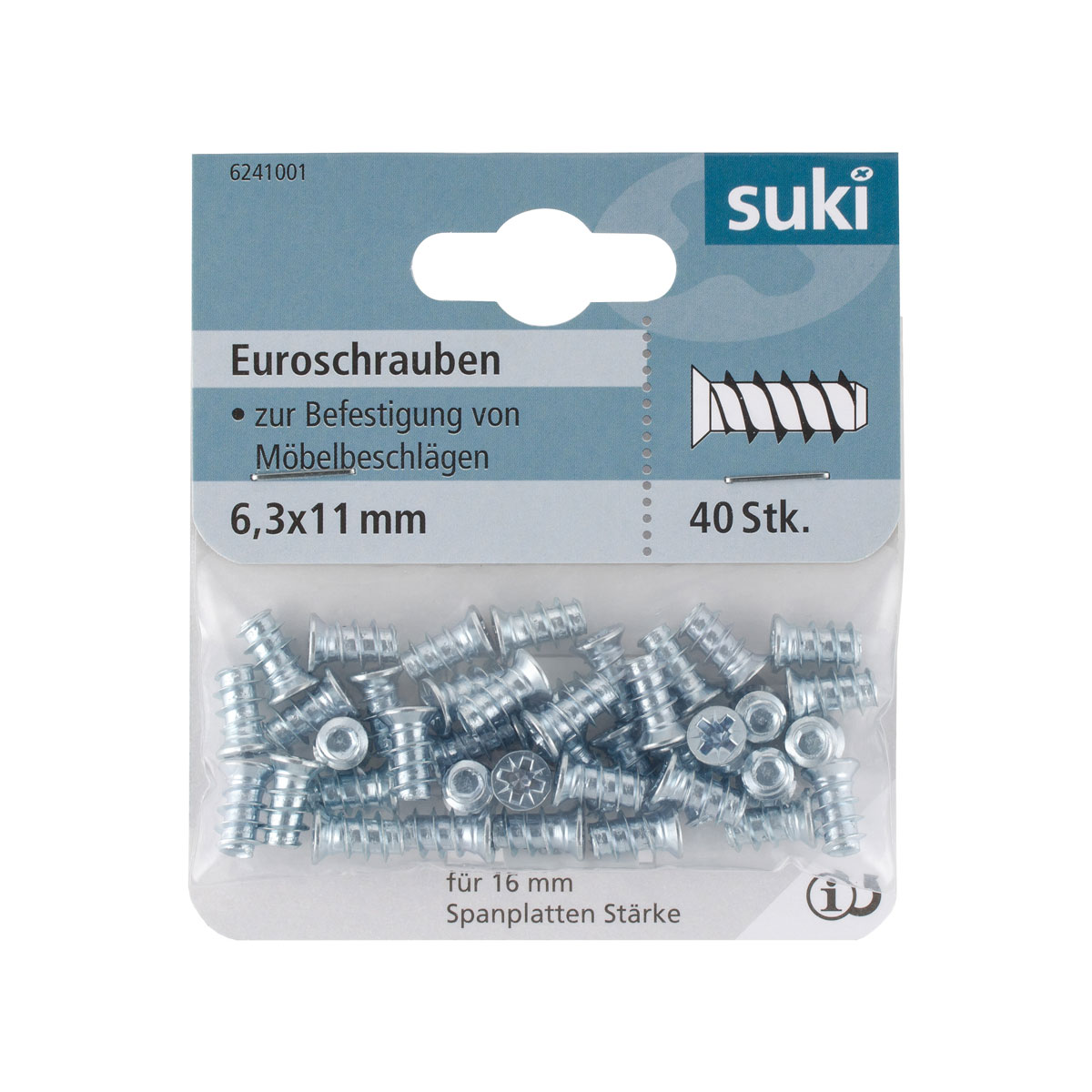 Suki Euroschraube verzinkt Durchmesser 6,3 x 11 mm 10 Stück Bild 1