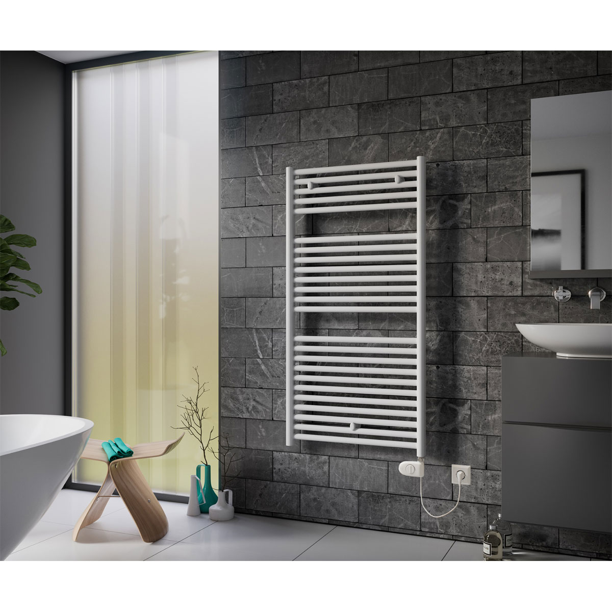 Ximax  Elektrischer Handtuchwärmer Lux 1194 x 600 mm 600 Watt Typ 3 Weiß Bild 1