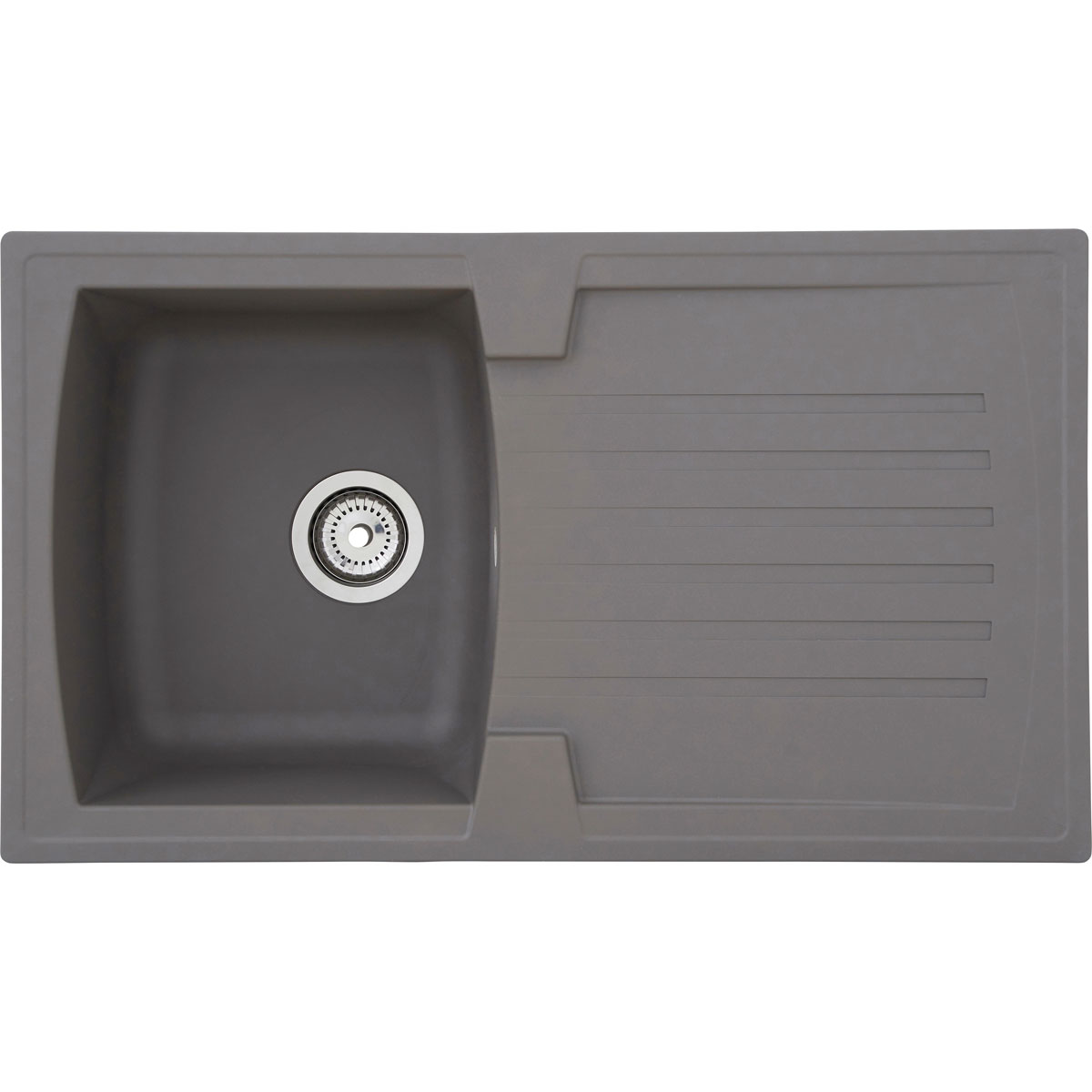 Respekta Spüle grau 86 cm Mineralit 1 Becken 1 Abtropffläche Bild 1