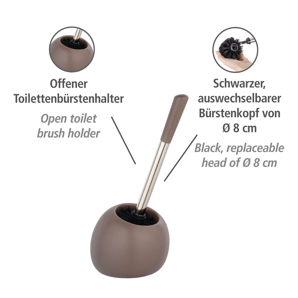Wenko  WC-Garnitur Polaris Taupe matt aus hochwertiger Keramik Bild 2