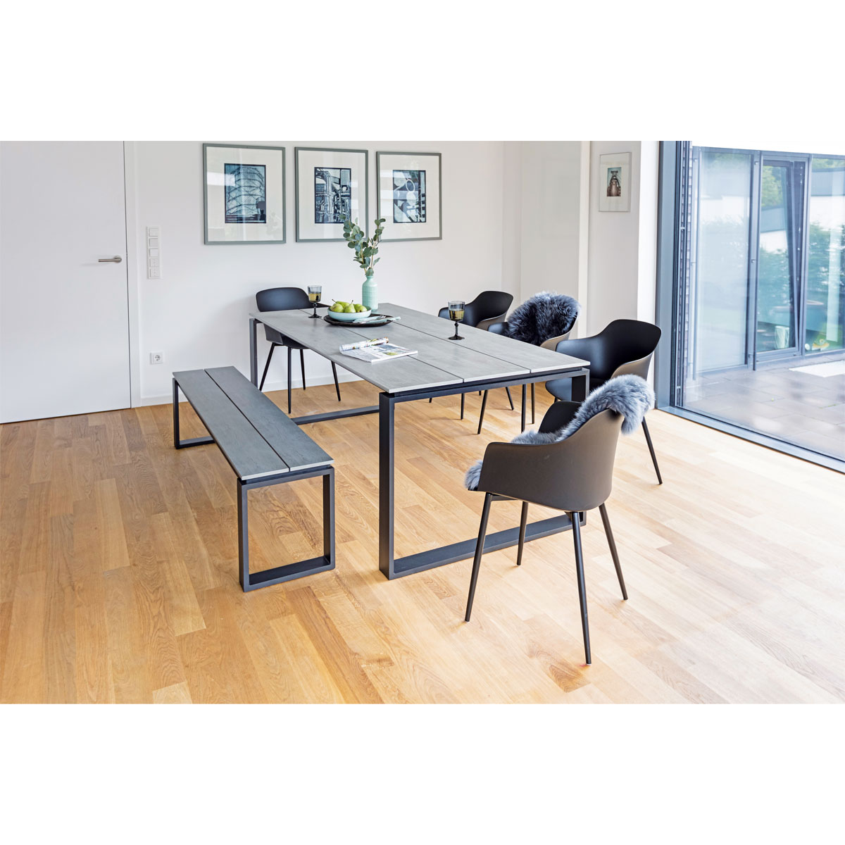 Haveson Sitzbank Madeira grau 180 x 43 x 36 cm Bild 8