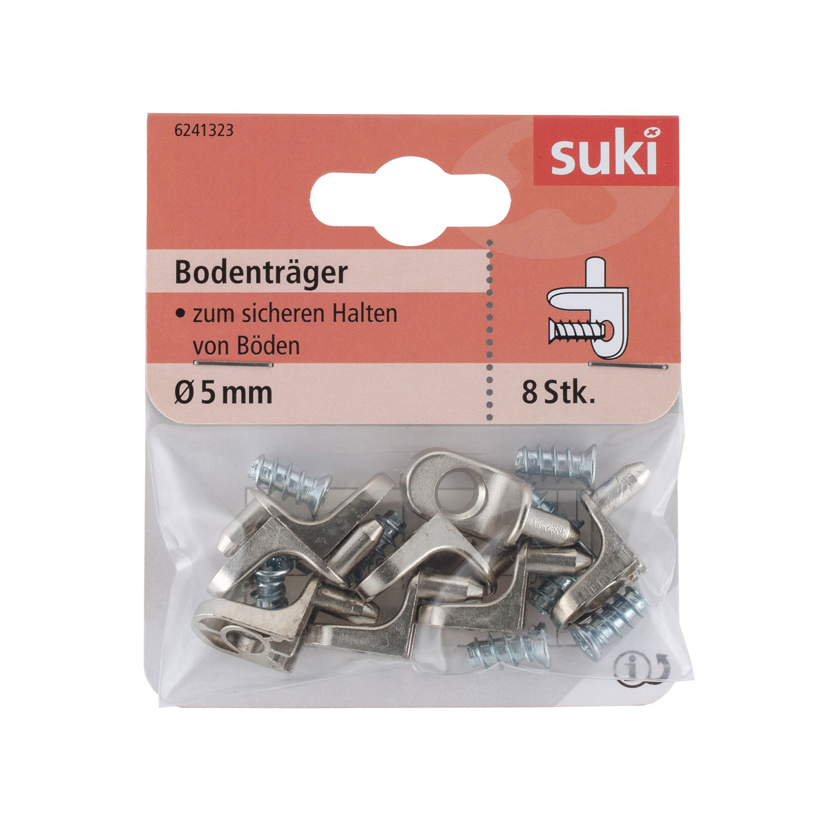 Suki Bodenträger Stahl Durchmesser 0,5 x 0,6 cm vernickelt 8 Stück Bild 1