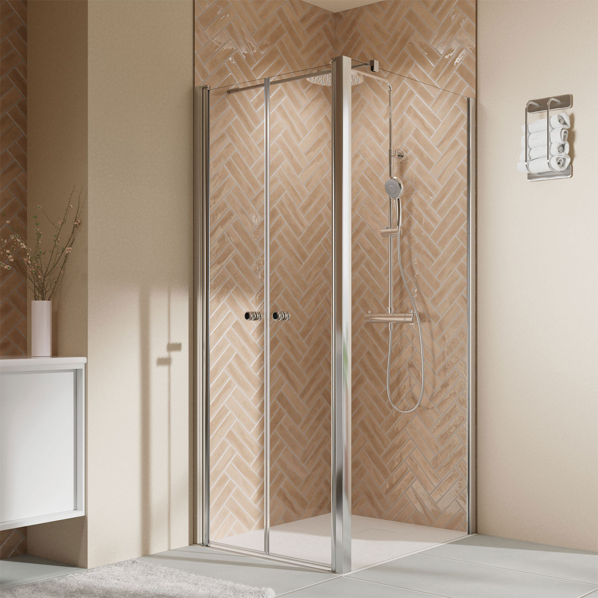 Breuer  QUICK72 Elana 2.0 Pendeltür für Seitenwand Alu silber matt Klarglas 800 mm