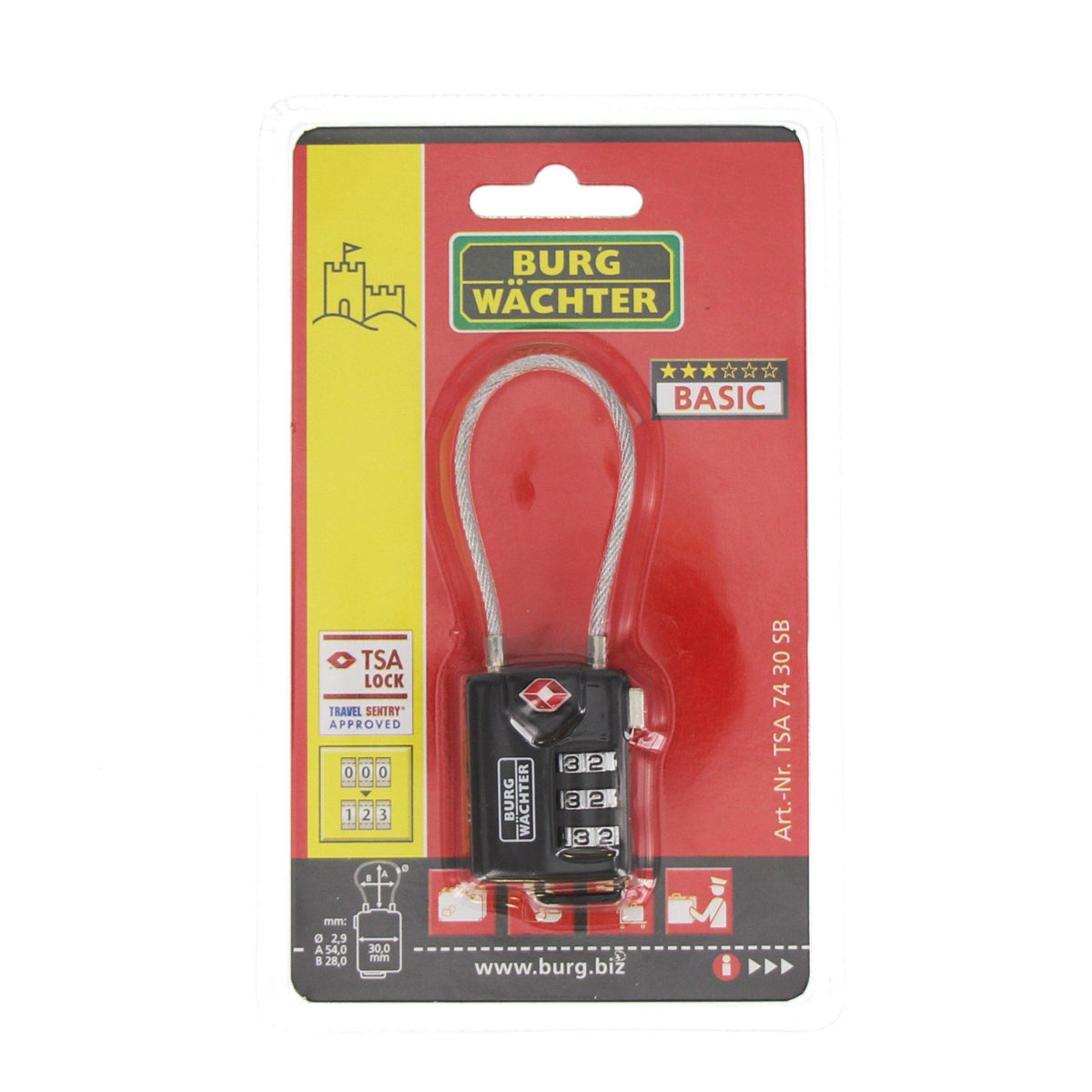 Burg Wächter Zahlenschloss TSA 74 30 32,8 x 99,4 x 13,8 cm schwarz Burg Wächter Zahlenschloss TSA 74 30 32,8 x 99,4 x 13,8 cm schwarz