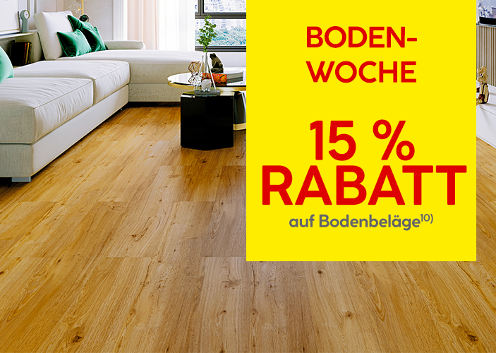Bodenwoche: 15 Prozent Rabatt auf alle Bodenbeläge 