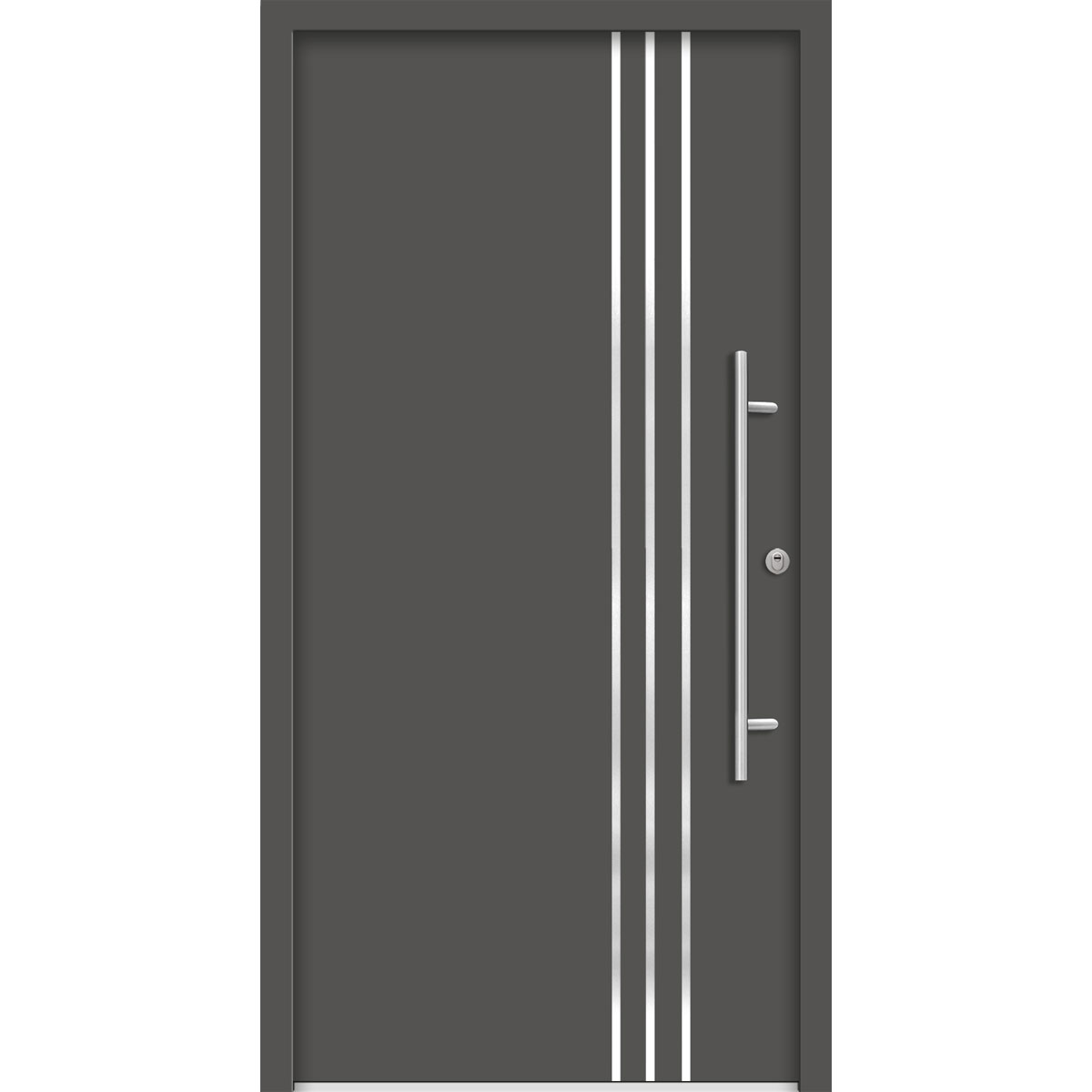SplenDoor  Premium-Haustür Passivedoor Kalmar RC2 energiesparend einbruchsicher anthrazit 110 x 210 cm rechts