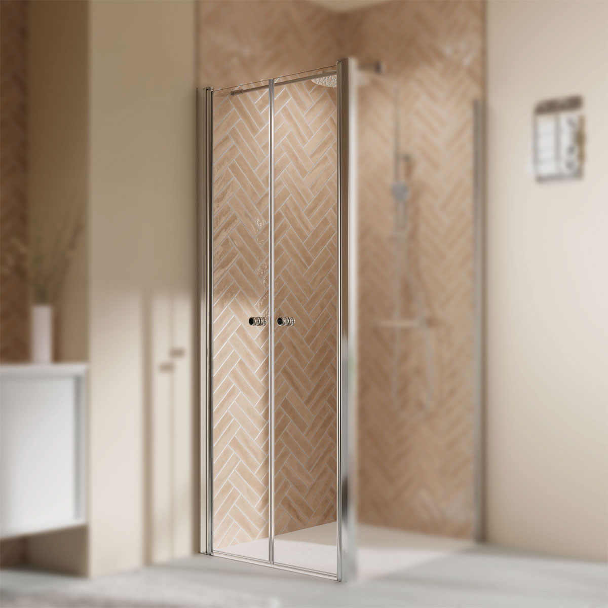 Breuer  QUICK72 Elana 2.0 Pendeltür für Seitenwand Alu silber matt Klarglas 800 mm Bild 3