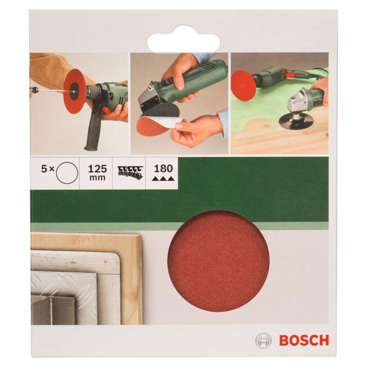 Bosch  DIY Papierschleifblatt Durchmesser 12,5 cm G180 Klett 5 Stück Bild 2