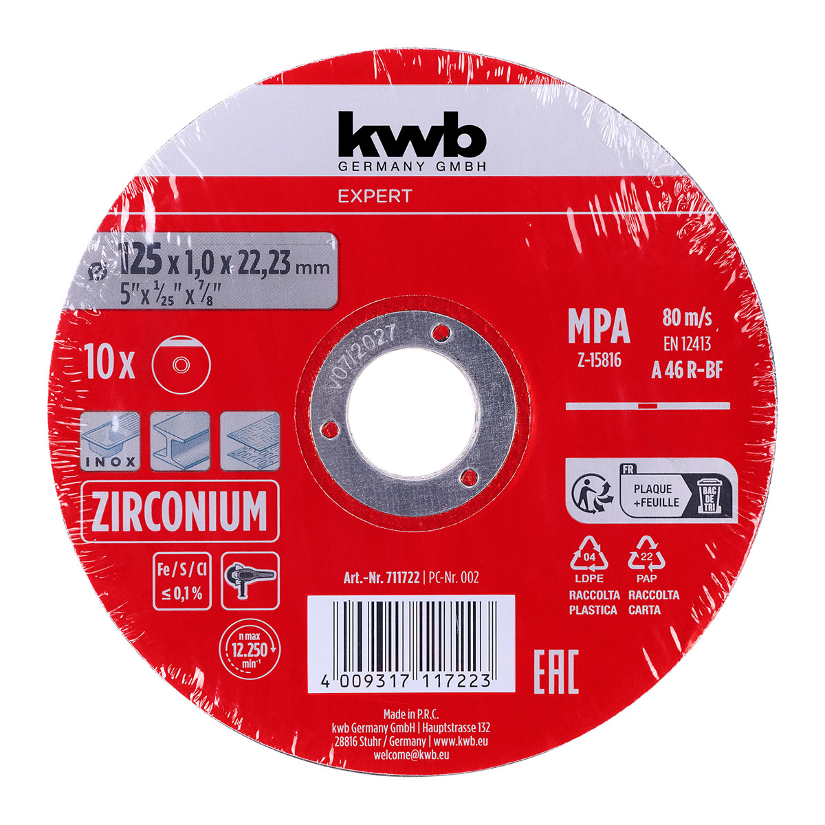 kwb Expert Inox-Gewebetrennscheiben-Set für Metall gerade, extradünn 10-tlg. Ø 125 x 1 mm Bild 2