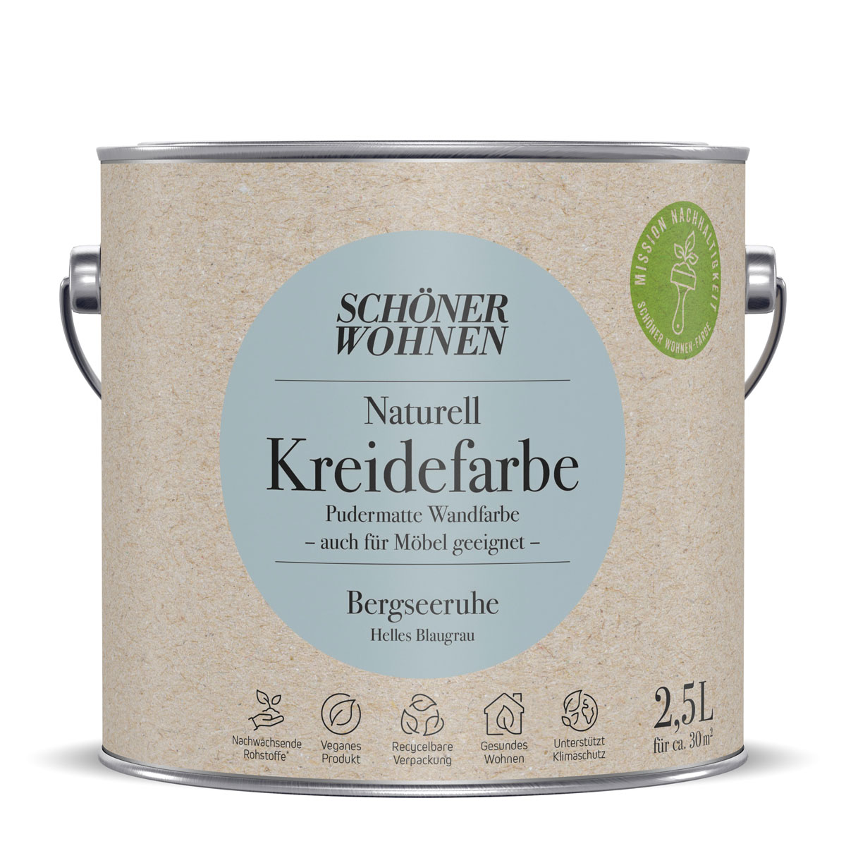 Schöner Wohnen Farbe  Naturell Kreidefarbe 2,5 L Bergseeruhe