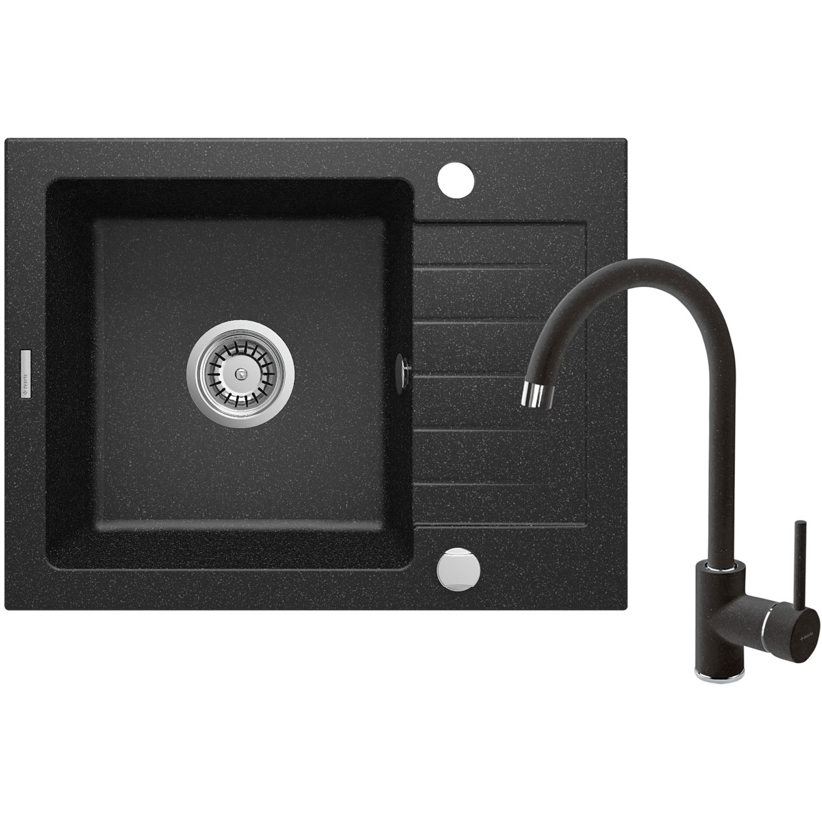 deante  Granitspülen-Set ZORBA mit Armatur graphit