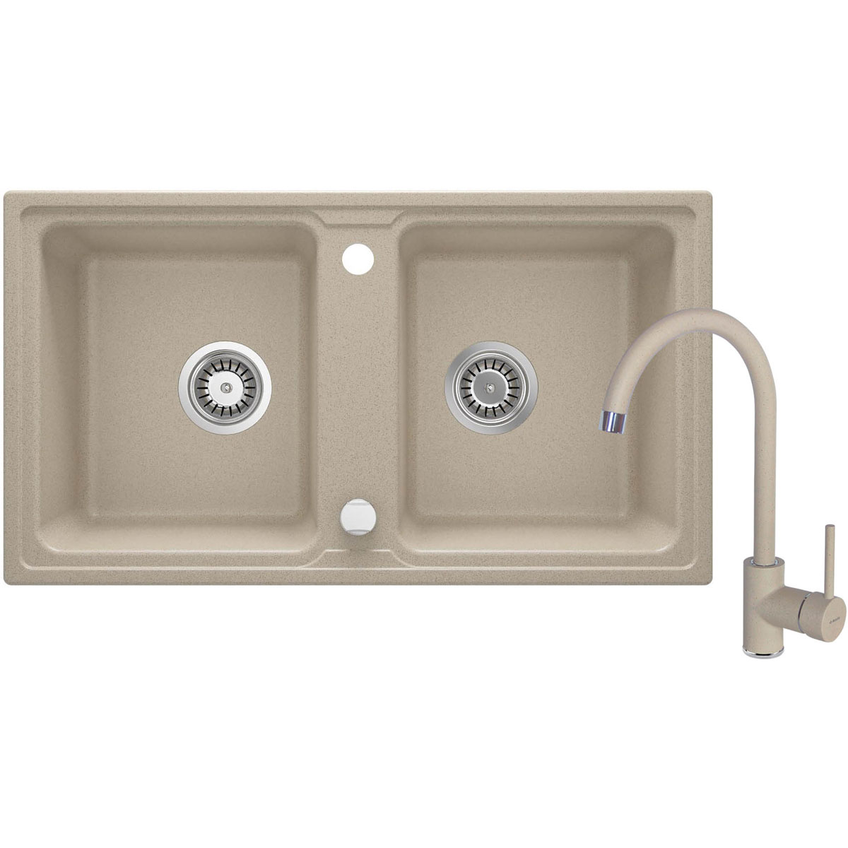 deante  Granitspülen-Set ZORBA mit Armatur sand Bild 1