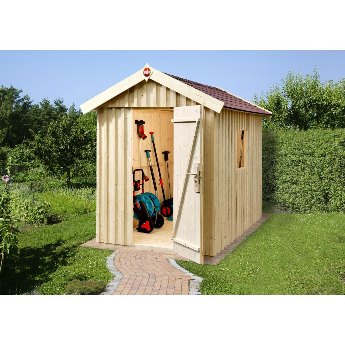 Weka Schwedenhaus 2 natur b162xt246 cm