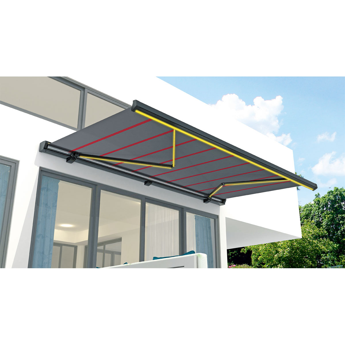 Durabil Markise FineLine inkl LEDBeleuchtung 4 x 3m anthrazit 727477
