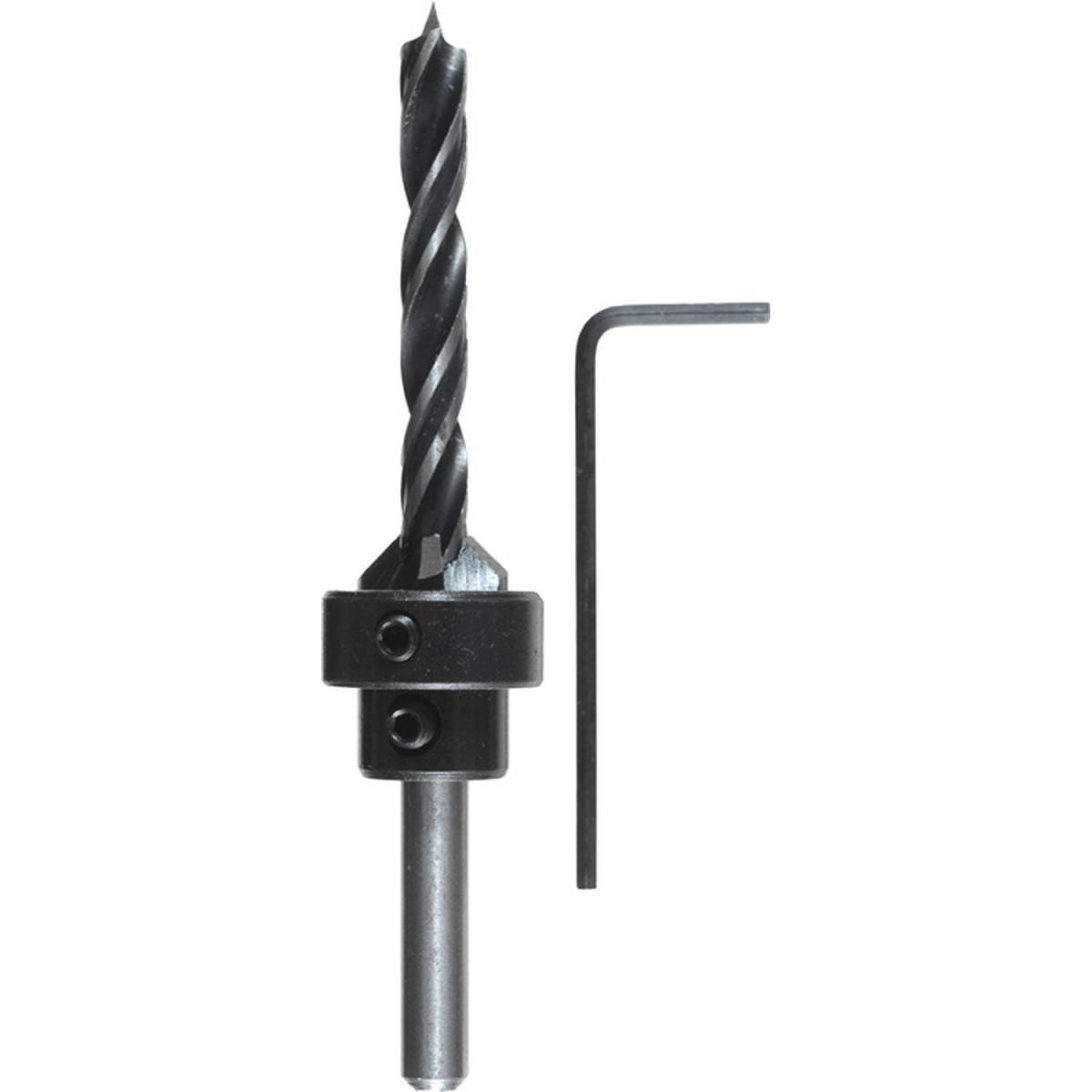 kwb Holzspiralbohrer-Set mit Aufstecksenker und Tiefenstop 3 teilig Durchmesser 5 mm