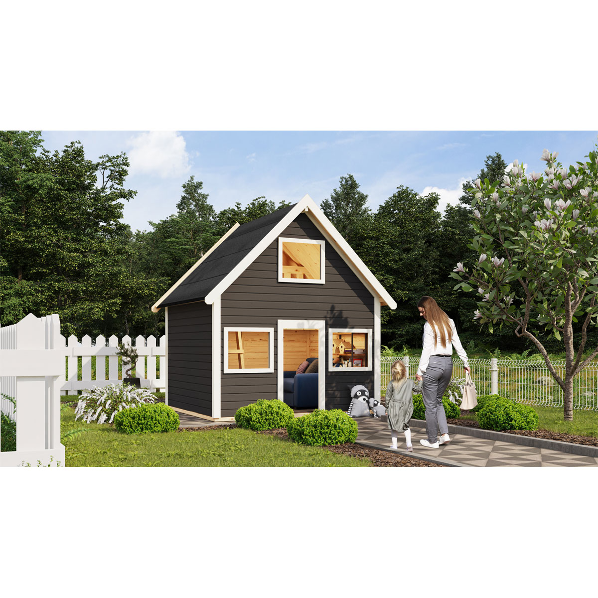 Spielhaus Kalle terragrau Bild 4