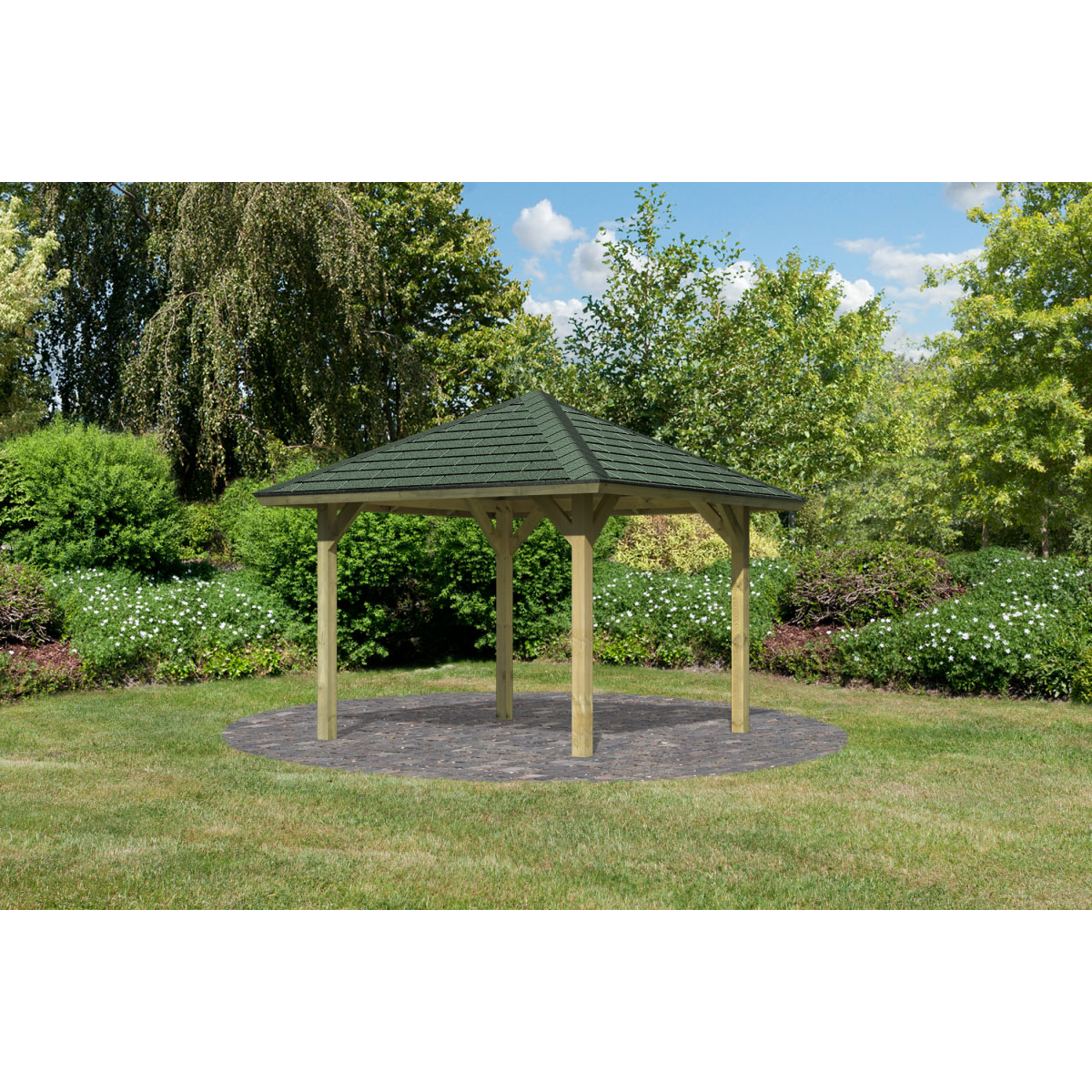 Karibu Holzpavillon Bergen 1/2 265 x 265 cm