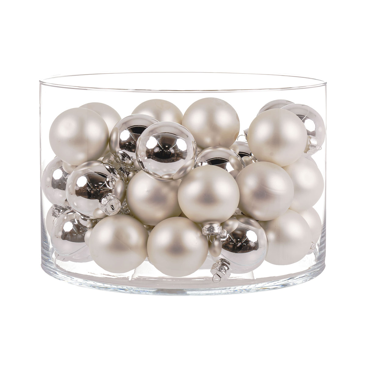 Ambientis Glaskugeln 4,5 cm silber weiß Mix