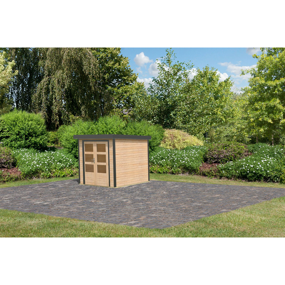 Gartenhaus "Jupiter A" naturbelassen / anthrazit Bild 4