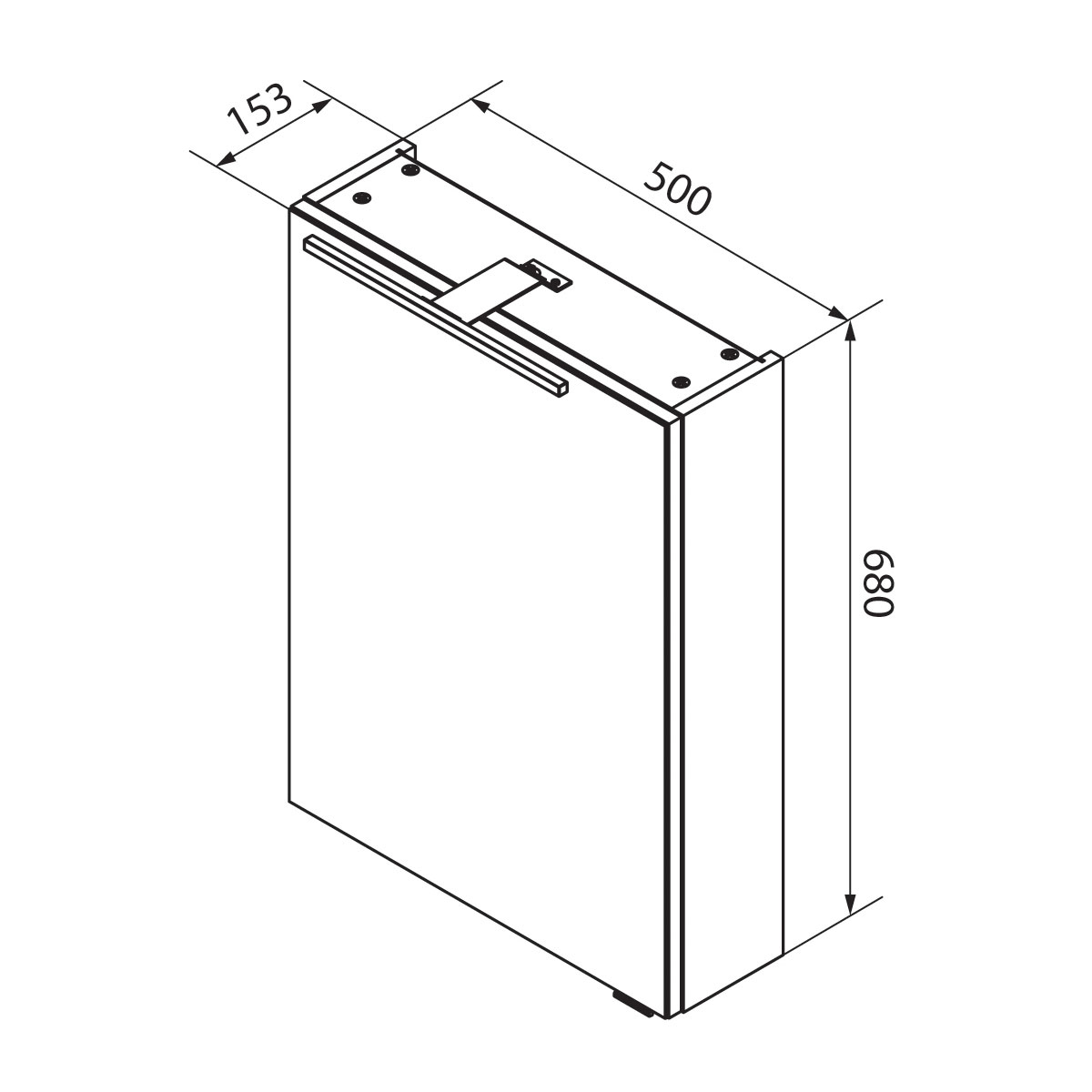 Fackelmann  Gäste-WC Spiegelschrank links SBC 500 x 680 x 153 mm Sandeiche Bild 3