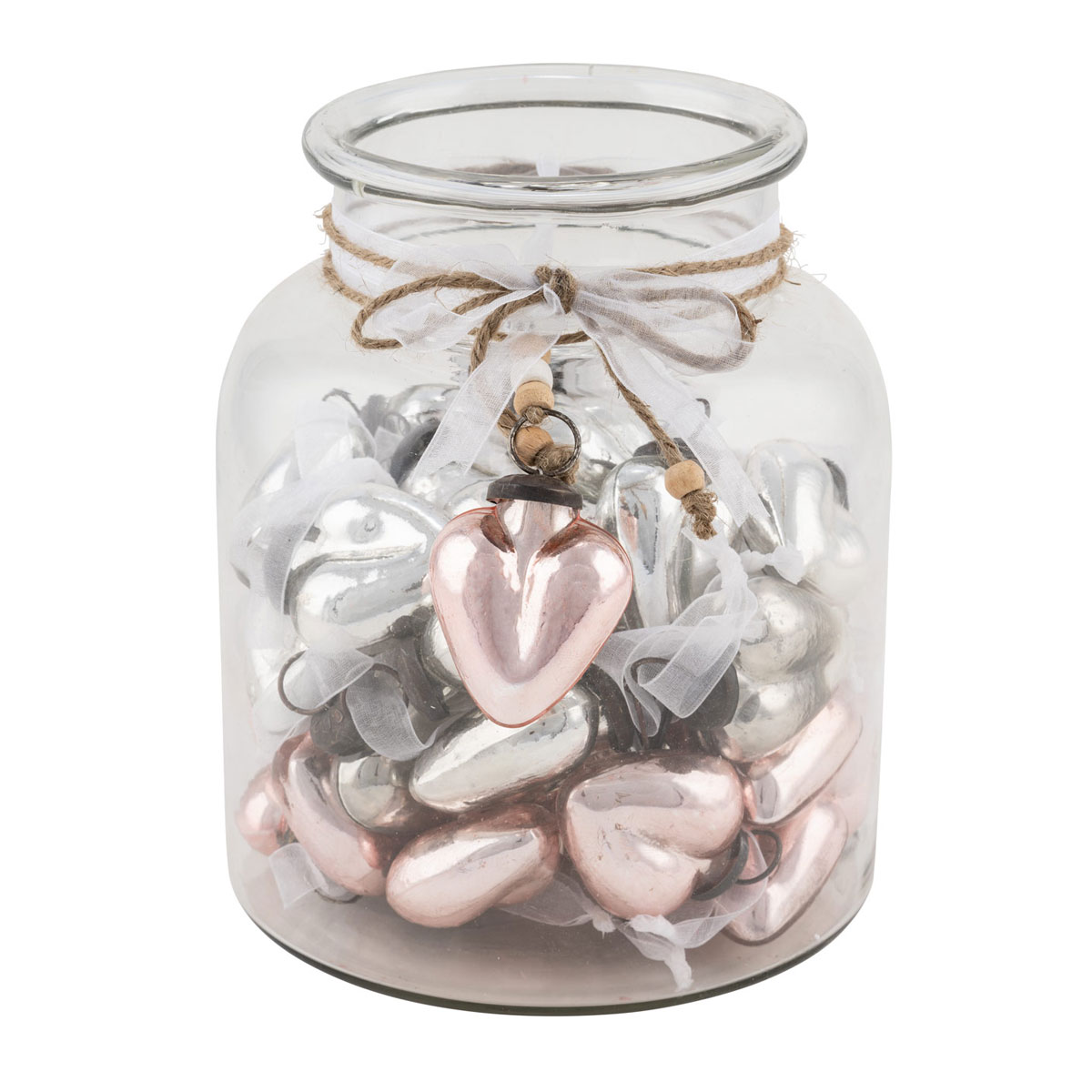 Glasherzen im Dekoglas 40 Stück