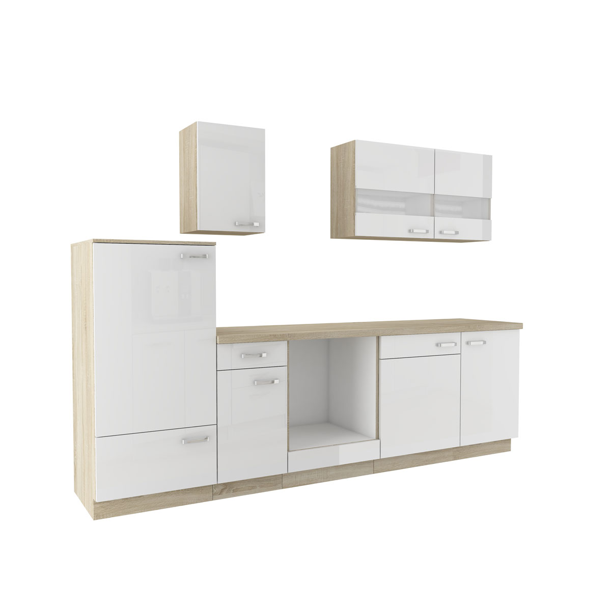 Küchenzeile Bettina hochglanz weiß 270 cm Bild 1