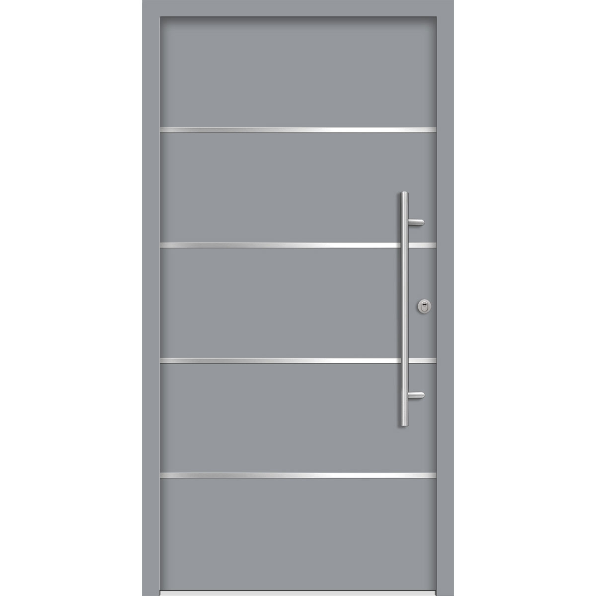 SplenDoor Premium-Haustür Passivedoor Visby RC2 energiesparend einbruchsicher grau 100 x 200 cm rechts