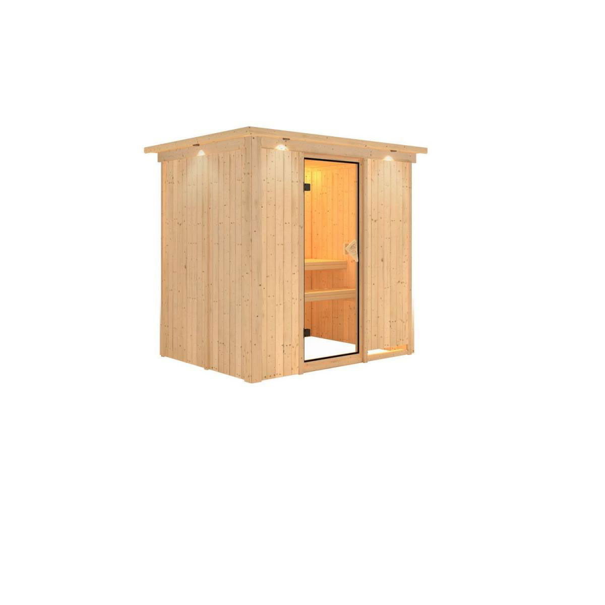 Karibu Bodin Frontstieg ohne Ofen mit Kranz Klarglastür Bild 3