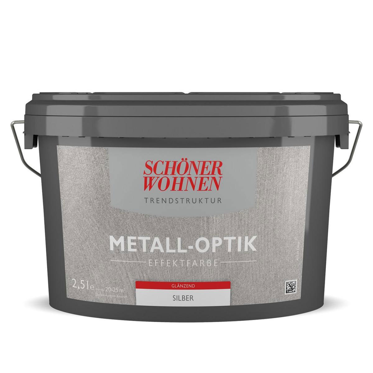 Schöner Wohnen Farbe Metall-Optik Effektfarbe Silber Glänzend 2,5 L Schöner Wohnen Farbe Metall-Optik Effektfarbe Silber Glänzend 2,5 L