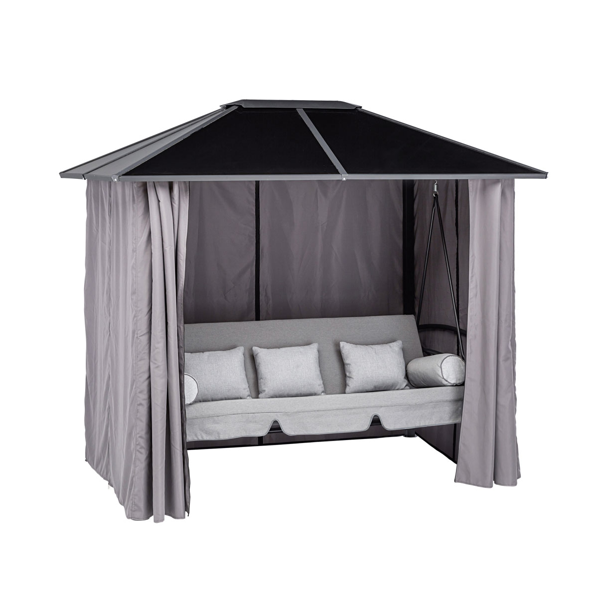 Haveson Hollywoodschaukel Teneriffa anthrazit/grau 258 x 245 x 176 cm