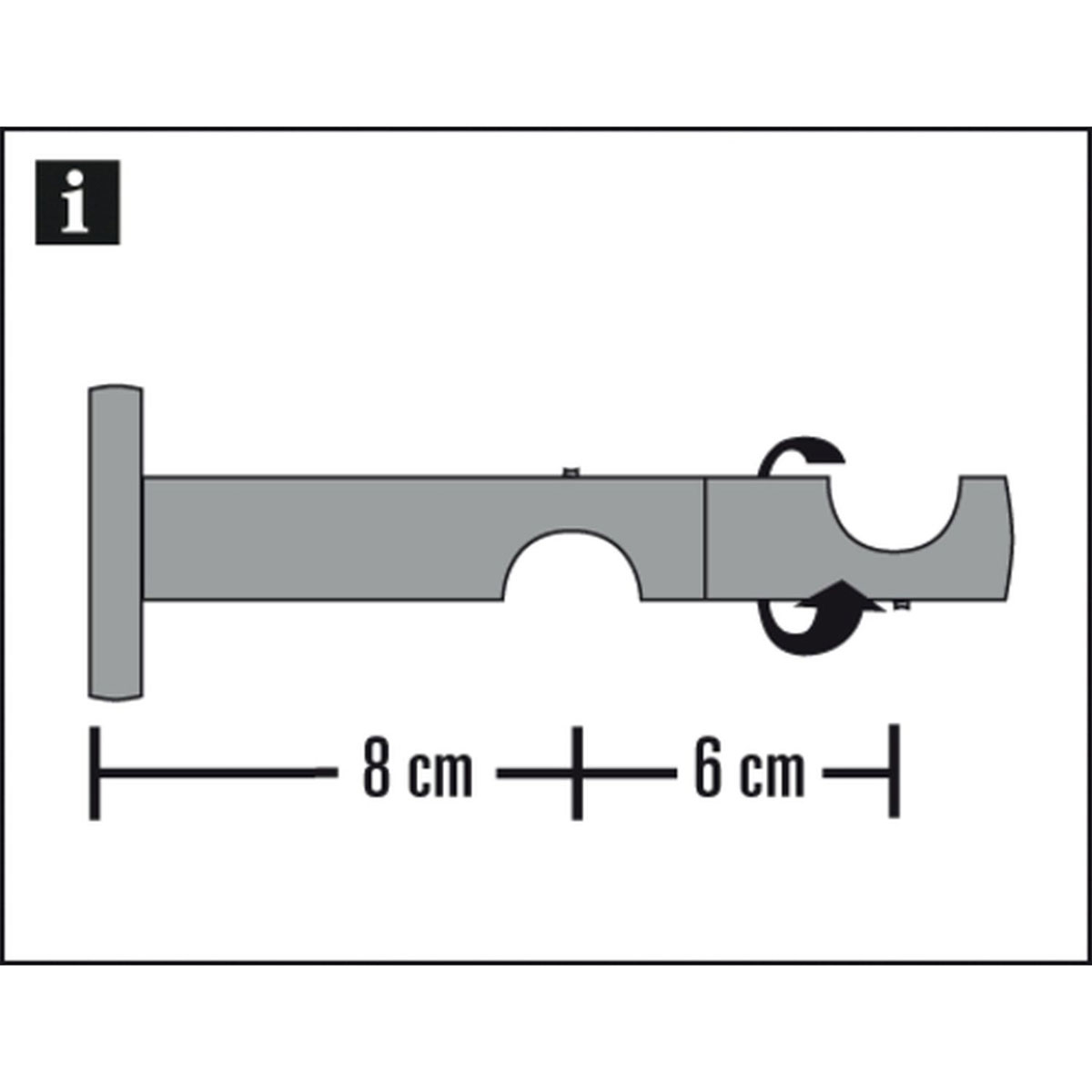 Gardinia Doppel-Kombiträger Chicago offen für Durchmesser 20 mm 8/6 cm titan Bild 2