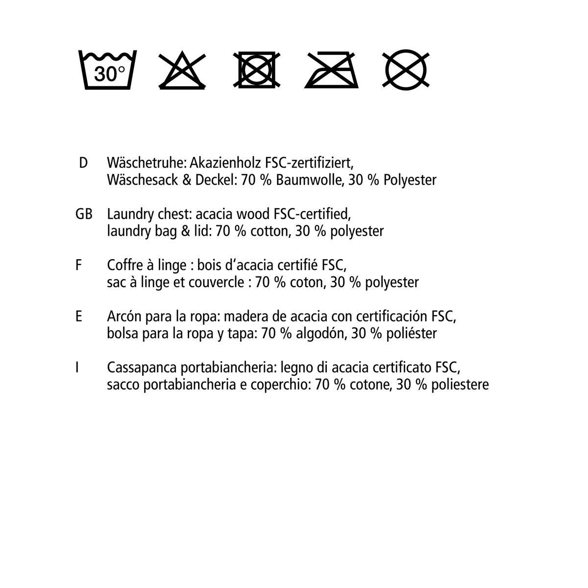 Wenko  Wäschetruhe Acina Wäschesammler FSC mit Wäschesack und Deckel Bild 9