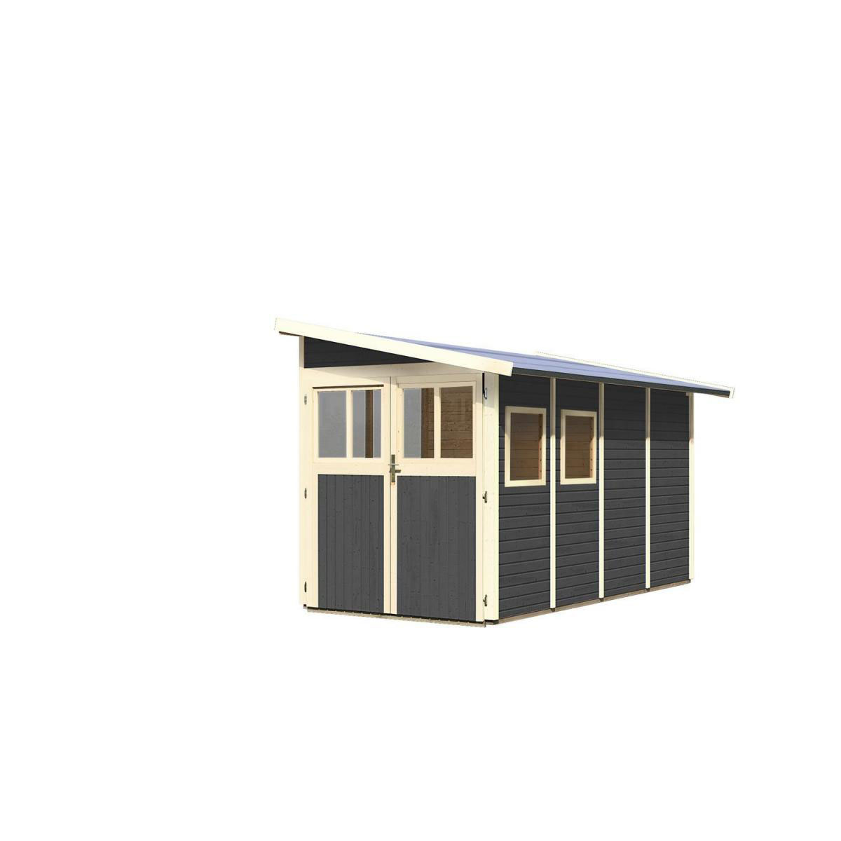 Karibu Gartenhaus Wandlitz 181 x 355 x 230 cm grau Bild 2