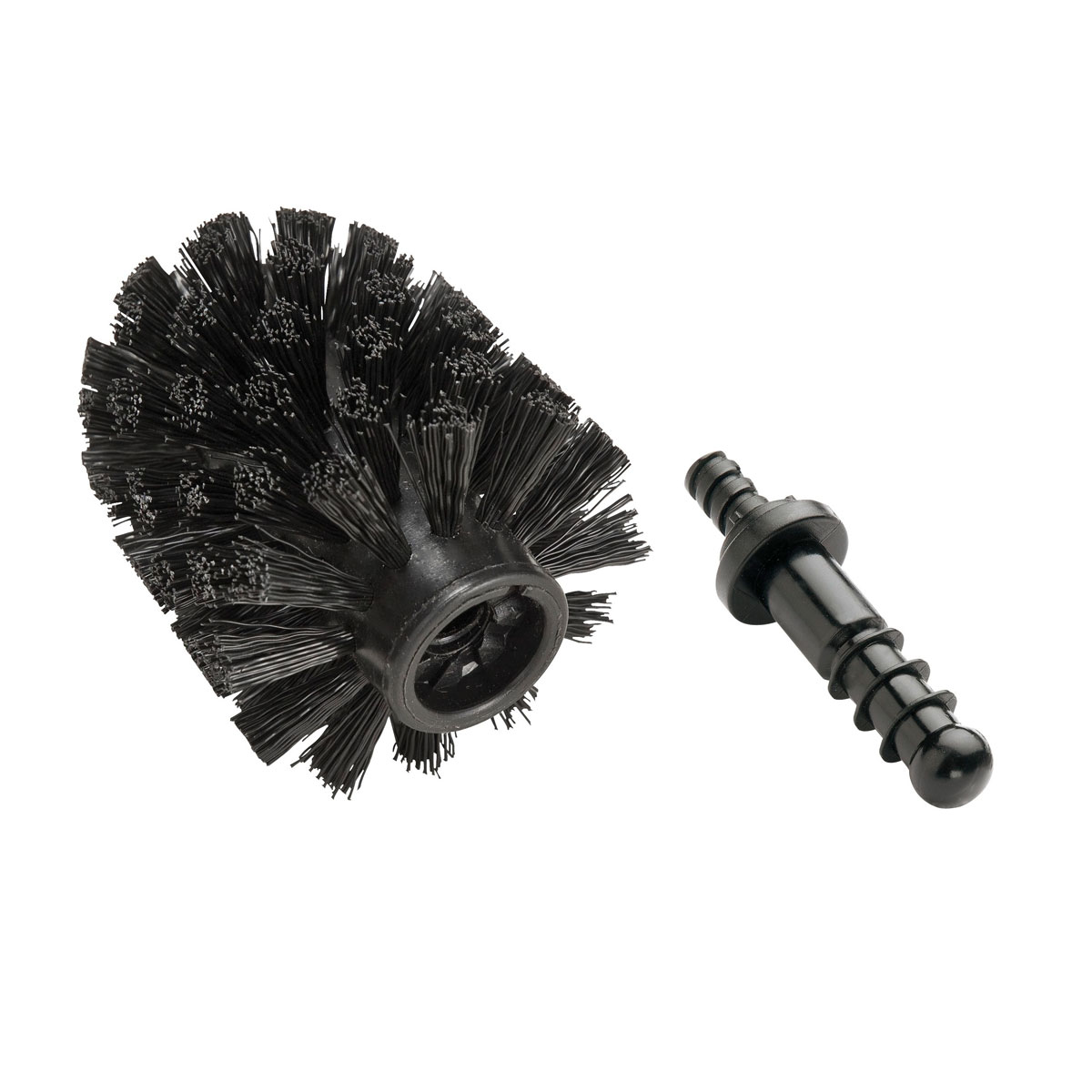 Wenko Ersatzbürste für WC-Garnituren Schwarz Durchmesser 8 cm 4er Set mit Adapter