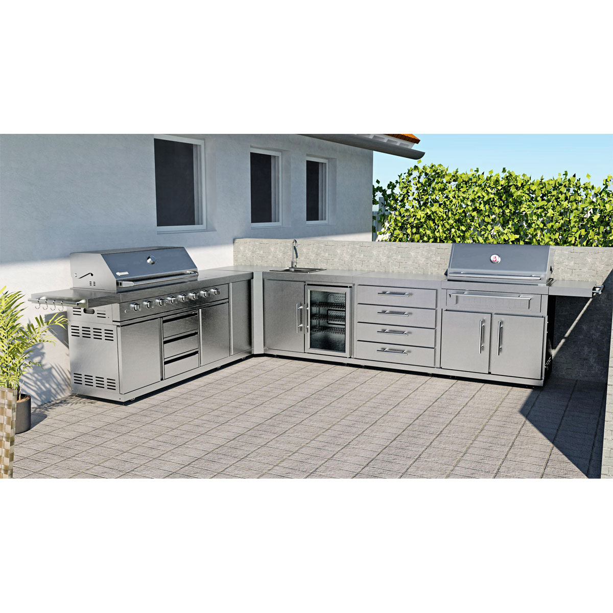 Edelstahl-Erweiterungsmodul mit 4 Schubladen Bild 2