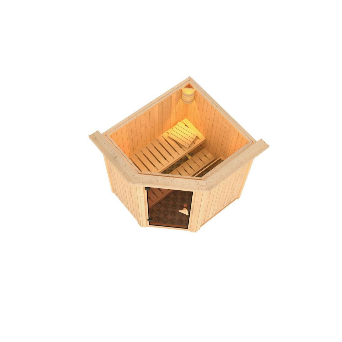 Karibu Taurin Eckeinstieg ohne Zubehör mit Kranz Graphittür Bild 3