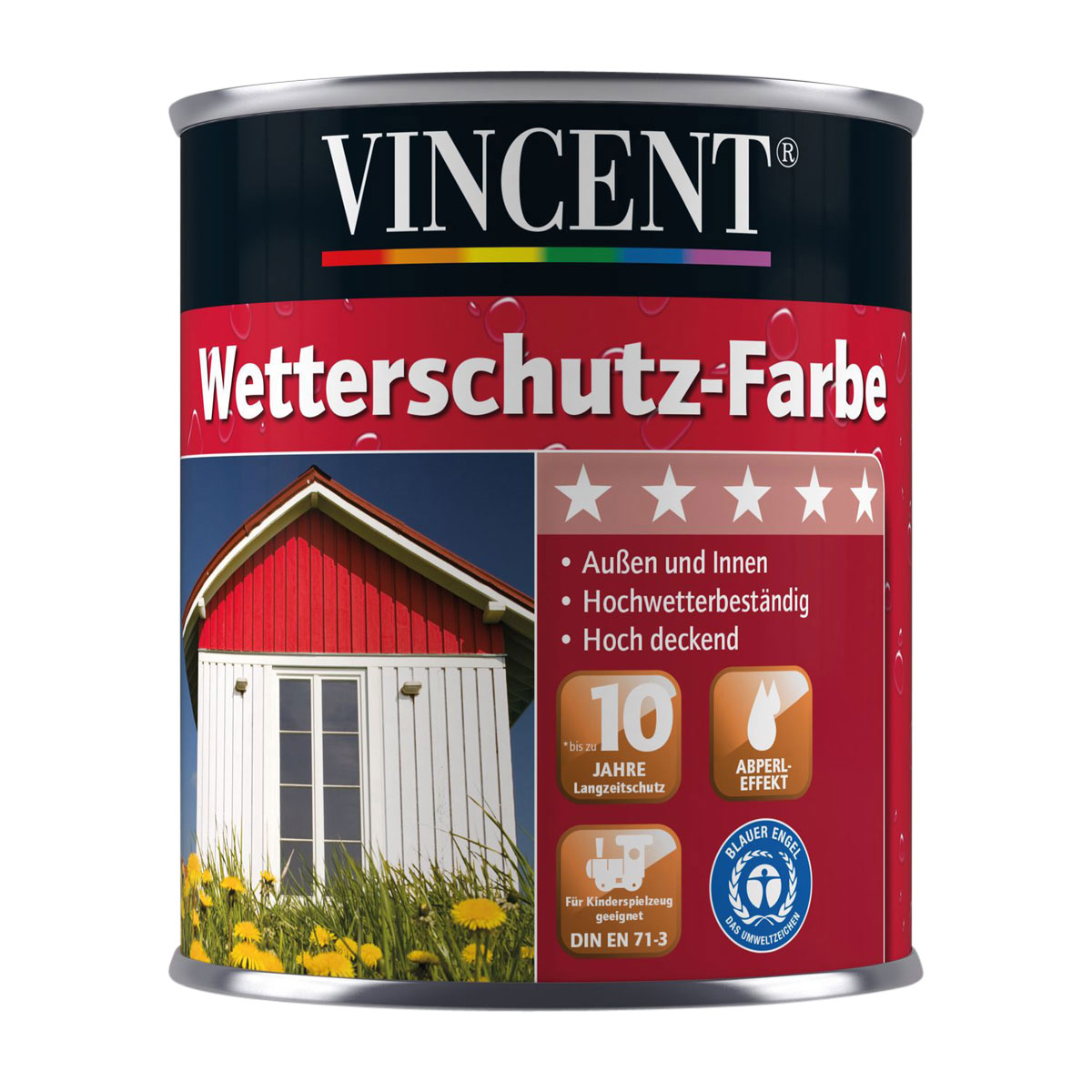 Vincent Wetterschutzfarbe Tiefschwarz 2,5 L